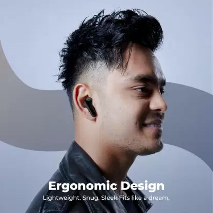 DEFY Gravity Zen with 4 Mics ENC, Low Latency and Brisk Charging Bluetooth Headset  (Bold Black, In the Ear)