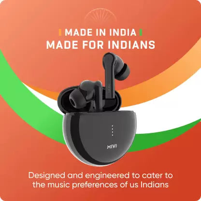 Mivi DuoPods F60 ENC with 50+ Hrs Playtime| Made in India | Powerful Bass | 4 Mics Bluetooth Headset  (Black, True Wireless)