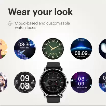 Noise Fit Buzz with 1.32inch HD Round Screen, Bluetooth calling and SPO2 Smartwatch  (Black Strap, Regular)