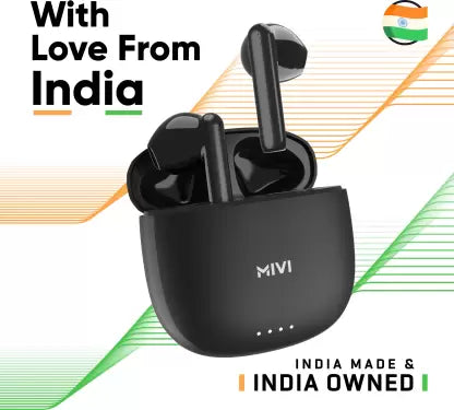 Mivi DuoPods F40 with 50 Hrs Playtime I13mm Drivers|Made in India| Deep Bass Bluetooth Headset  (Black, True Wireless)