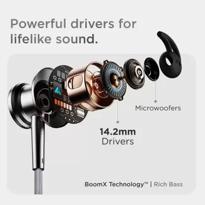 Boult Audio ProBass EQCharge with ZEN Mode ENC, 32hrs Playtime, Ultra-Fast Charging Bluetooth Headset  (Black, In the Ear)