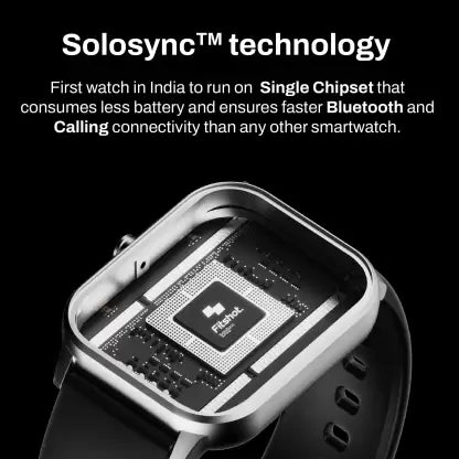 Fitshot Connect 1.85inch CosmicDisplay, Bluetooth Calling & SoloSync Technology Smartwatch  (Black Strap, Regular)