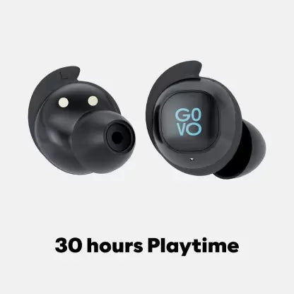 GOVO GOBUDS 920 True Wireless Earbuds, 30H Battery, Fast Charge ,IPX5 & Dual pairing Bluetooth Headset  (Platinum Black, True Wireless)