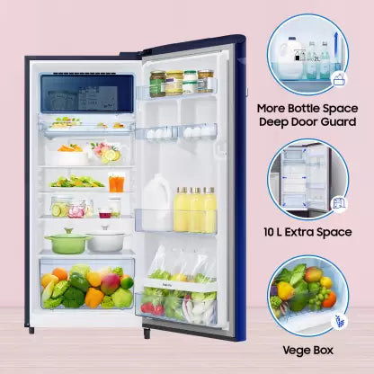 SAMSUNG 215 L Direct Cool Single Door 5 Star Refrigerator with Digi-Touch Cool,Digital Inverter  (Orange Blossom Blue, RR23C2E35NK/HL)