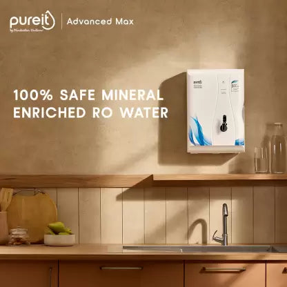 Pureit by HUL Advanced Max 6 L Mineral RO + UV + MF + MP Water Purifier with Mineral Cartridge  (White, Blue)