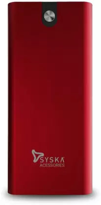 Syska 20000 mAh Power Bank (18 W, Fast Charging)  (Blazing Red, Lithium Polymer)#JustHere