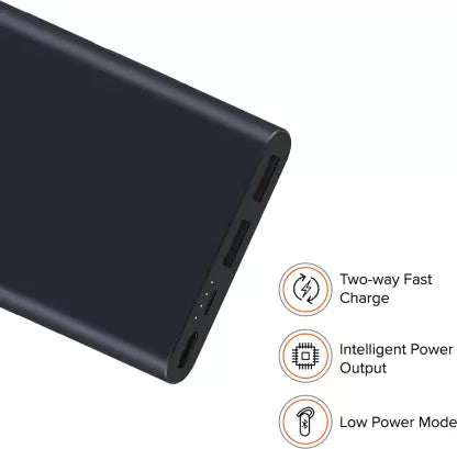 Mi 10000 mAh Power Bank  (Black, Lithium Polymer)