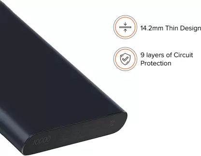 Mi 10000 mAh Power Bank  (Black, Lithium Polymer)