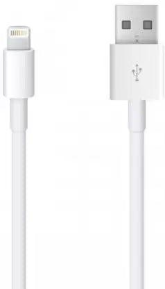 APPLE Lightning Cable 1 A 1 m MXLY2ZM/A  (Compatible with Mobile, White, One Cable)