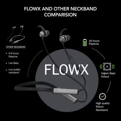 Boult Audio ProBass Flow X Bluetooth Headset  (Black, In the Ear)