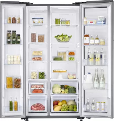 SAMSUNG 674 L Frost Free Side by Side Refrigerator  (Elegant Inox (Light Doi Metal), RH62K6007S8/TL) (OPEN BOX)