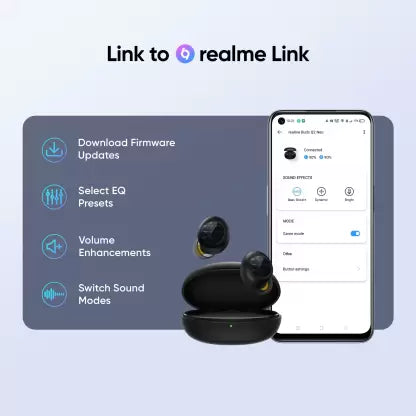 realme Buds Q2 Neo with Environment Noise Cancellation (ENC) Bluetooth Headset  (Black, True Wireless)