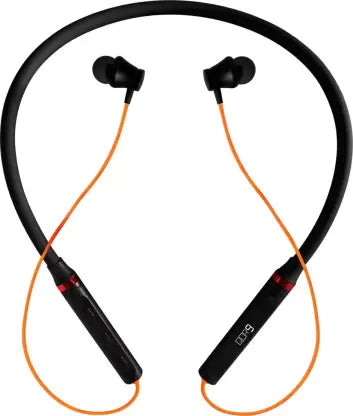 qor9 SONIC Bluetooth Headset  (Black And Orange, In the Ear)