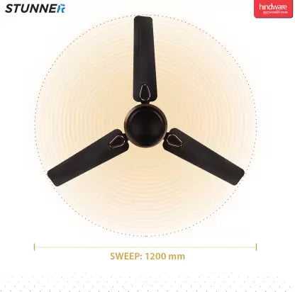 Hindware Stunner 1200 mm 3 Blade Ceiling Fan  (Chestnut Bronze, Pack of 1)