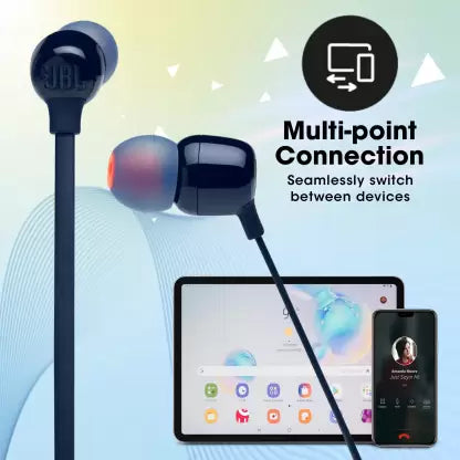 JBL Tune 125BT Flex Neckband with 16 Hour Playtime, Quick Charge, Multipoint Connect Bluetooth Headset  (Blue, In the Ear)