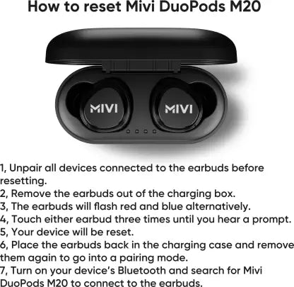 Mivi DuoPods M20 True Wireless Bluetooth Headset  (Black, True Wireless)