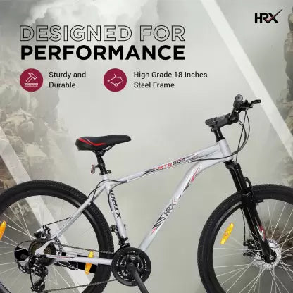 HRX XTRM MTB 500 85% Assembled with Front Suspension 27.5 T Mountain Cycle  (21 Gear, Grey)
