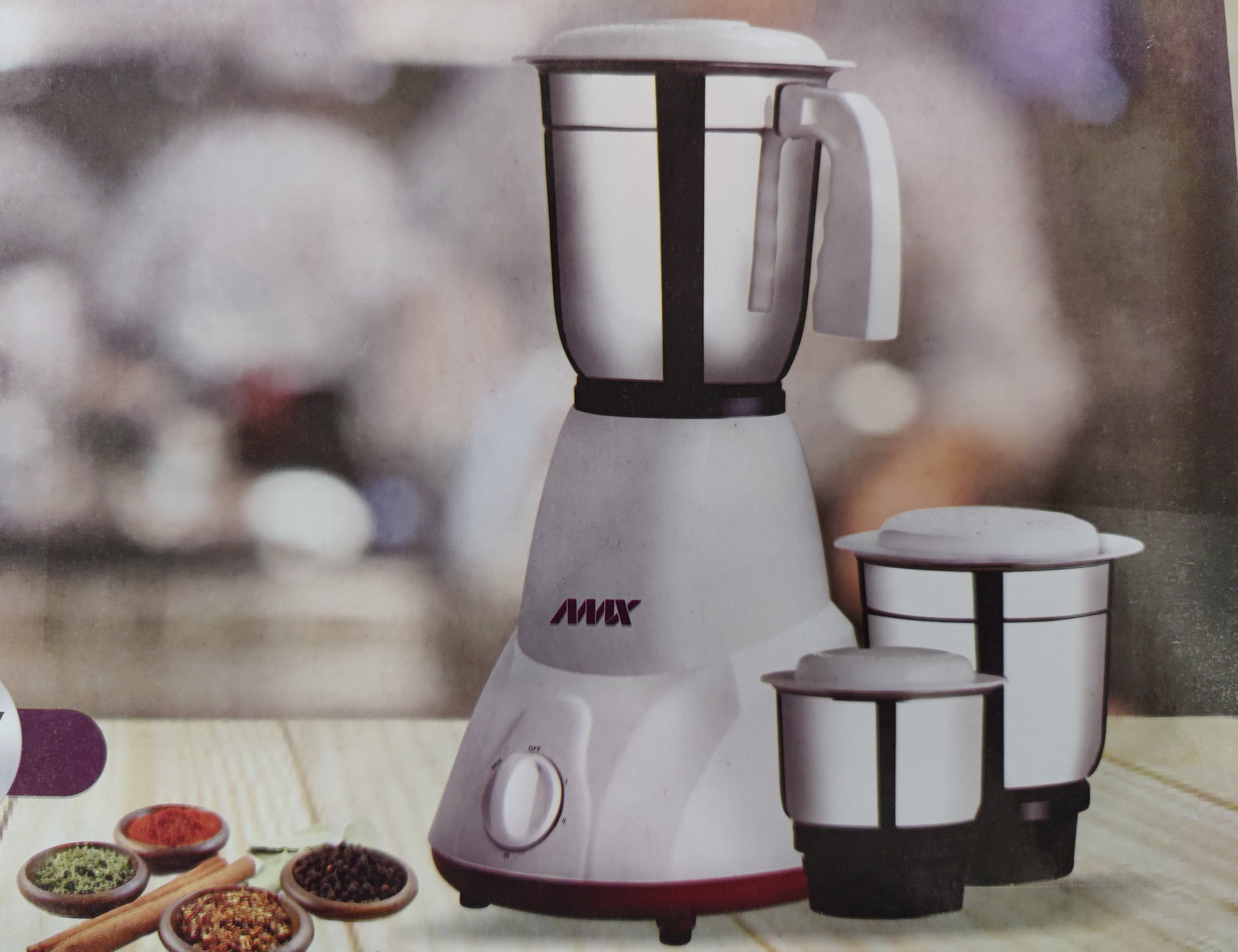 MMX Mixer Grinder 500 watt 3 Jars with 1 Year Warranty