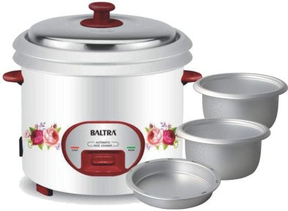 Baltra BTC-700DP Rice Cooker, Food Steamer (1.8 L, White)